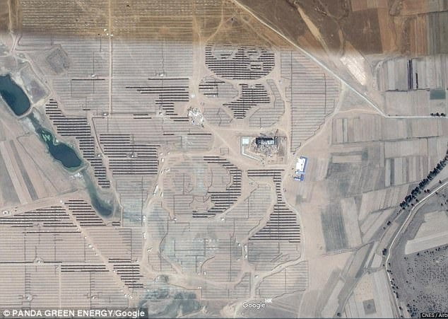 satellite image of panda solar farm